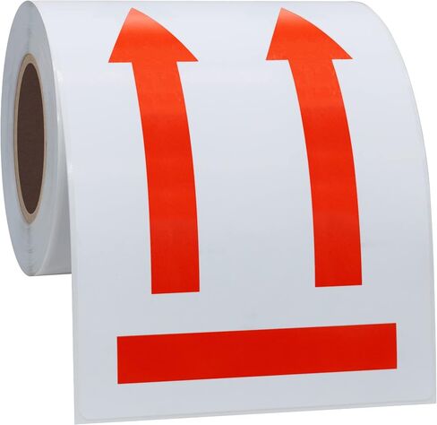 Hybsk 3x5 inch Red Arrows This Side Up Stickers Safe Handling for Shipping and Packing - 100 Adhesive Labels Per Roll (Red) in Saudi Arabia
