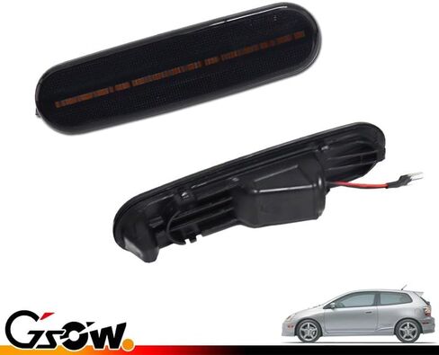 2 قطعة لـ 2002 2003 2004 2005 H-onda Civic Si EP3 3DR مصابيح تحديد جانبية للمصد الأحمر الخلفي، عدسة مدخنة، [تركيب بدون جهد] استبدال #33801S5TA01 in Kuwait