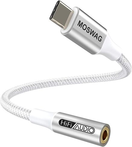 MOSWAG USB C to 3.5mm Audio Adapter, USB C Headphone Adapter for Samsung Galaxy S23 S22 S21 S20 Ultra, Note 20 10 S10 S9 Plus,Pixel 7 6 5 4 3 2 XL,ipad Pro and More in Saudi Arabia