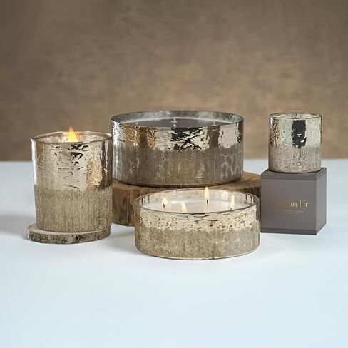 Zodax Siberian FIR Antique Silver Wood Wick Scented Candle in Saudi Arabia