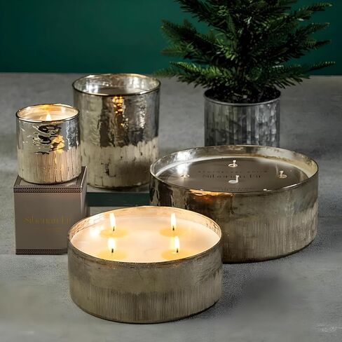 Zodax Siberian FIR Antique Silver Wood Wick Scented Candle in Saudi Arabia