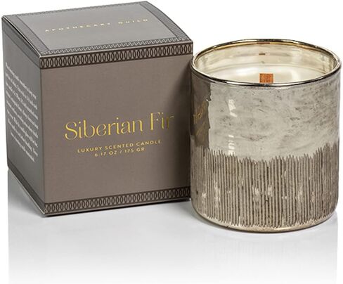 Zodax Siberian FIR Antique Silver Wood Wick Scented Candle in Saudi Arabia