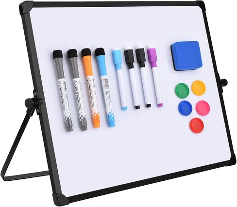 Dry Erase Board,Small White Board 16"x12" with Stand and 14pack Dry Erase Board Accessories,Magnetic Whiteboard for Wall Desktop Desk Students Classroom Drawing School Office in Saudi Arabia