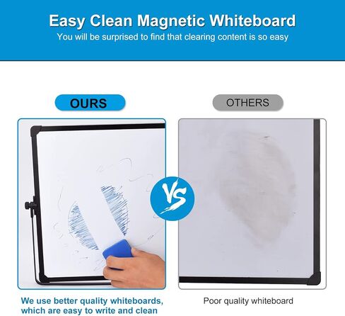 Dry Erase Board,Small White Board 16"x12" with Stand and 14pack Dry Erase Board Accessories,Magnetic Whiteboard for Wall Desktop Desk Students Classroom Drawing School Office in Saudi Arabia
