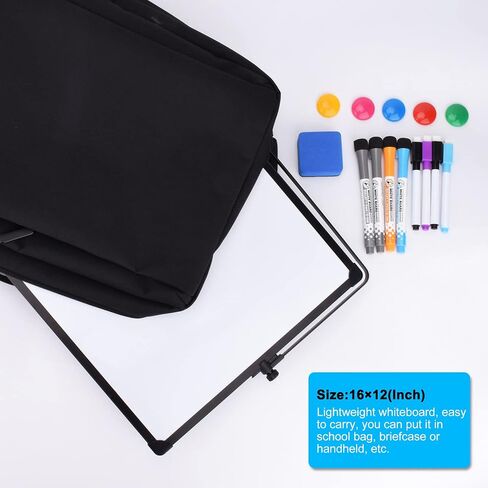 Dry Erase Board,Small White Board 16"x12" with Stand and 14pack Dry Erase Board Accessories,Magnetic Whiteboard for Wall Desktop Desk Students Classroom Drawing School Office in Saudi Arabia