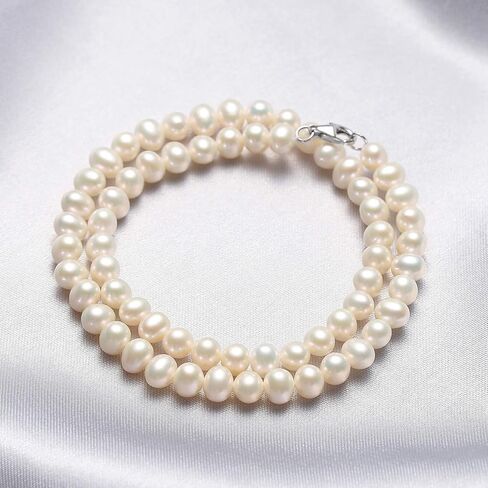 VIKI LYNN Pearl Necklace 6-7mm AAA Freshwater Cultured Pearl Choker Jewelry for Women 16 Inch in Saudi Arabia
