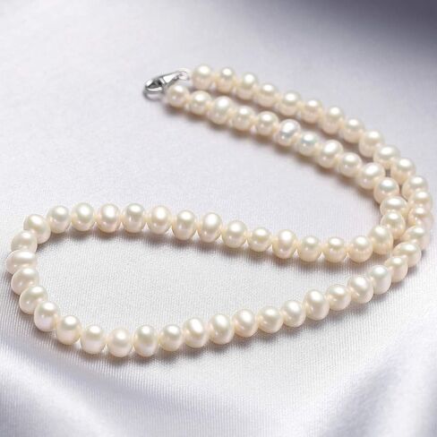 VIKI LYNN Pearl Necklace 6-7mm AAA Freshwater Cultured Pearl Choker Jewelry for Women 16 Inch in Saudi Arabia
