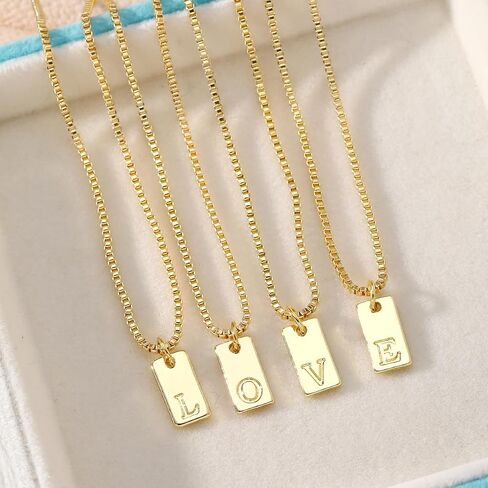 Layered Initial Necklaces Gold for Women, 14K Gold English Plated Initial A-Z Letter Necklace Pendant Personalized Dainty Link Chain Chokers, Mothers Day Jewelry Gifts for Girls in Saudi Arabia