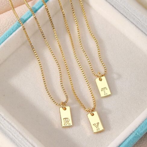 Layered Initial Necklaces Gold for Women, 14K Gold English Plated Initial A-Z Letter Necklace Pendant Personalized Dainty Link Chain Chokers, Mothers Day Jewelry Gifts for Girls in Saudi Arabia