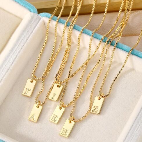 Layered Initial Necklaces Gold for Women, 14K Gold English Plated Initial A-Z Letter Necklace Pendant Personalized Dainty Link Chain Chokers, Mothers Day Jewelry Gifts for Girls in Saudi Arabia