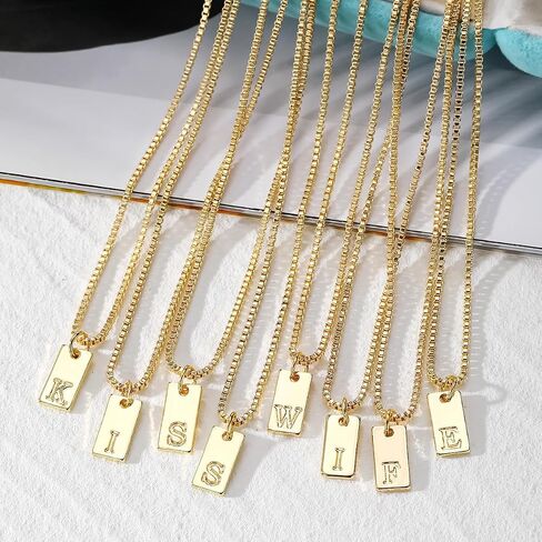 Layered Initial Necklaces Gold for Women, 14K Gold English Plated Initial A-Z Letter Necklace Pendant Personalized Dainty Link Chain Chokers, Mothers Day Jewelry Gifts for Girls in Saudi Arabia