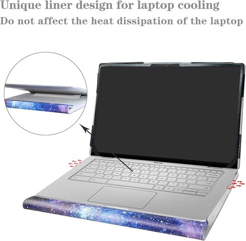 Alapmk Protective Case for ASUS Chromebook Flip C434, C403NA & ExpertBook B9, Black - Laptop Case with Cooling Liner & Elastic Bands, 14" Compatible Devices in Saudi Arabia