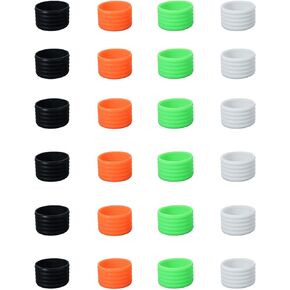 24 Pcs Silicone Tennis Racket Handle Grip Ring, Overgrip Durable Protector Fix Ring for Tennis Racket Equipment