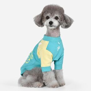 Puppia Spring/Summer PAWISH Dog Shirt Trendy Fashionable Cute Dog Apparel, Aqua, Small