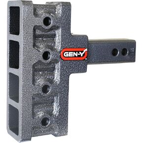 GEN-Y GH-224 MEGA-Duty Adjustable 5" Offset Drop Hitch with GH-051 Dual-Ball, GH-032 Pintle Lock for 2" Receiver - 16,000 LB Towing Capacity - 2,000 LB Tongue Weight