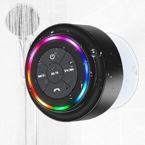 Waterproof Shower Speaker, Portable Bluetooth Speaker with Suction Cup, IPX7 Waterproof Wireless Speaker Teen Boys Gift Ideas for Shower Bathroom, Pool, Travel, Beach