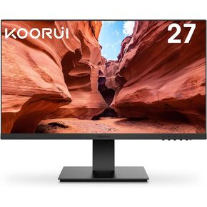 KOORUI Monitor 27 Inch 1080p PC Monitor 3000:1 Contrast Ratio with HDMI VGA for Office and Home, 99% SRGB, Frameless, Eye Care, Tilt Adjustment, VESA Mountable, Black