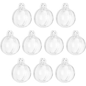 uxcell 10 Pcs Clear Fillable Balls Ornament, 0.8 Inch Hanging Plastic Balls Transparent Decor Balls Christmas Sphere for DIY Craft, Party, Wedding