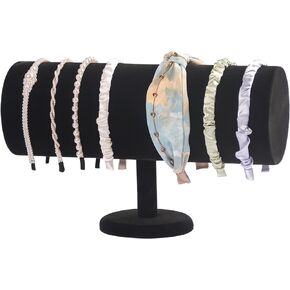 Coward T-Bar Beige Headband Holder Organizer,Hairband Display Stand,Hairband Storage Rack for Girls And Women (detachable beige velvet)