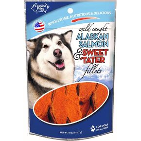 Carolina Prime Pet 45111 Salmon And Sweet Tater Fillets Treat For Dogs, 5 oz pouch