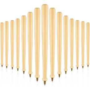 Zonon 15 Pieces Wood Baseball Bat Pens Black Ink Brown Ball Wood Bat Writing Pens Baseball Birthday Party Sports Party Favors Supplies Goodie Bag Fillers Rewards