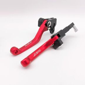 Dirt Bike Brake Clutch Levers Adjustable Replacement for Honda XR150L 2014-2024 Red Black (Black)