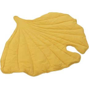 Garosa Leaf Shaped Rug Cotton Baby Play Mat Leaf Baby Play Mat Bay Window Floor Mat Baby Climbing Mat Childrens Room Decoration 39.8 x 48.0 inches(Yellow)