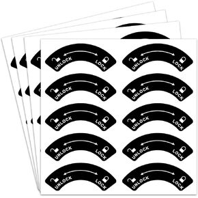 dealzEpic - Lock Unlock Direction Indicating Stickers - Self Adhesive Peel and Stick Decals