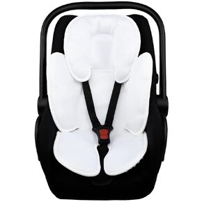 2-in-1 Baby Carseat Head Support, Infant Car Seat Insert for Newborn Girls Boys, Soft Baby Neck Support and Body Cushion for Car Seat, Stroller, Bouncer (Black)