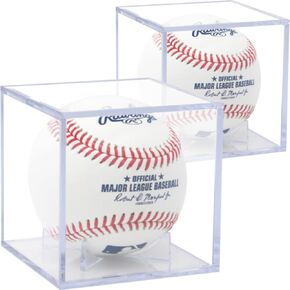 Baseball Cube - Crystal Clear UV Protected Acrylic Display Case Box - Autographed Game Ball Holder (Fits Official Size Baseball) - Signed Baseball Memorabilia Storage