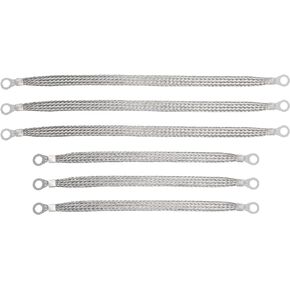 Universal Car Braided Ground Straps/Front/Tinned Ground Wire Straps/Durable/Copper / 330mm 255mm / 6pcs / Silver Tone