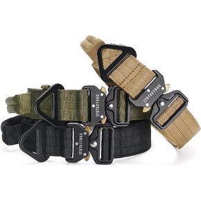 Tactical Dog Collar, Adjustable Dog Collar with Handle, Heavy Duty Collar with Metal Buckle, One Collar Fits All Large Dogs-20in-29in(Black, 1PC)