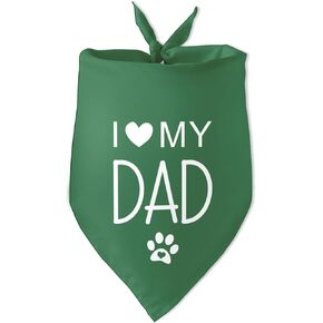 I Love My Dad Dog Bandana Dog Dad Gifts Best Dog Dad Green Dog Bandana Pet Scarf Triangle Dog Scarf Decorations Photo Prop Accessories for Dog Lovers Owner Gift
