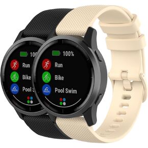 Band Compatible With Garmin vivoactive 4 Bands,22mm Soft Silicone Replacement Band for Garmin Venu 3 / Galaxy Watch 3 45MM / Gear S3 Classic Frontier (2Pack)