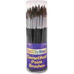 Creativity Street 5159 Camel Hair Paint Brush, Assorted, 72 per Set