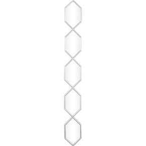 Deco 79 Metal Room Wall Mirror Slim Stacked Chain 5 Layer Entryway Mirror with Diamond Pattern, Wall Mounted Mirror 10" x 1" x 59", Black