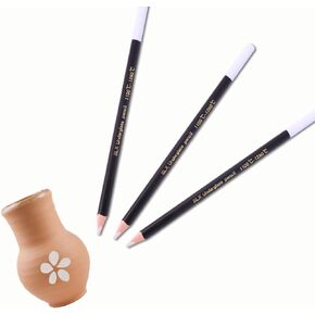 3pcs White Underglaze Pencils, Glaze Tools for Pottery, Decorating Under Glaze Ceramic, Free and Non-Toxic Core of Concentrated Pigment