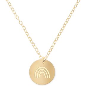 Zen & Zuri Rainbow Gold Filled Round Disc Dainty Necklace, Mother's Day Gift, Mom-to-be, Miracle Baby, Miscarriage