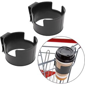 Shopping Cart Cup Holder 2 Pack - Portable Shopping Cart Drink Holder for Hanging Coffee Cup Drink Cups Tapered Cup Plastic