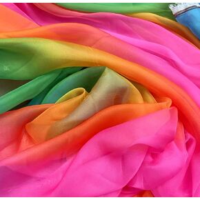 YYCRAFT Chiffon Fabric by The Yard 59" Wide 2 Yards, Aqua