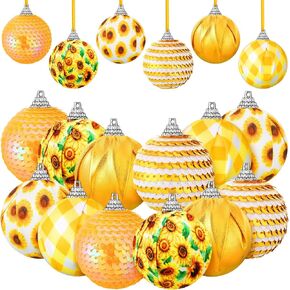 12 Pcs Summer Lemon Tree Ornament Yellow Green Summer Tree Decortion Lemon Ball Hanging Ornament for Small Tree