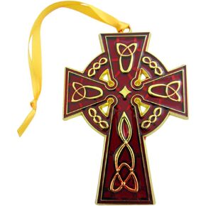 Celtic Cross Irish Christmas Ornament Decoration, 4 1/2 Inch
