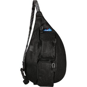 KAVU Mini Beach Rope Bag Mesh Crossbody Sling Backpack - Black