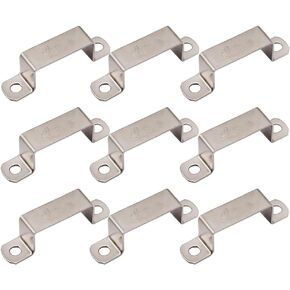 Square Pipe Clamp Sdjdhej 10 Pcs Square Oblong Pipe Clamp,Stainless Steel Square Tube Buckle, Pipe Clamp,Horseback Pipe Saddle Clamp Buckle for Window, Shed, Barn(50x25mm)
