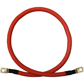 8 AWG 8 Gauge Single Red 1 Foot w/ 3/8" Lugs Pure Copper PowerFlex Battery Inverter Cables for Solar, RV, Auto, Marine Car, Boat