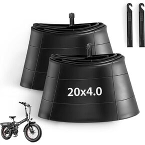 2 Pack 20 x 4.0 Fat Tire Tube Schrader Valve, Puncture Proof Bike Tubes for 20 x 4 Bicycle Tire, Butyl Rubber Inner Tube for EBike/Electric Bike/Mountain Bike