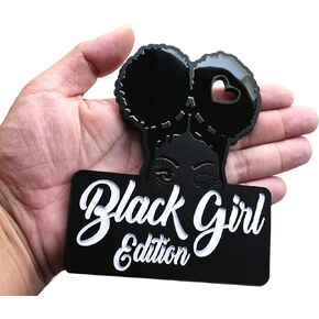 1pc Custom Black Girl Edition Car Badge Emblem Decals Compatible Vehicles, Doors, Body, Car Side Fenders, Car Trunk Badges, Stylish Dynamic Look (Black Red)