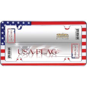 Cruiser Accessories 23003 USA Flag License Plate Frame, Chrome in Kuwait