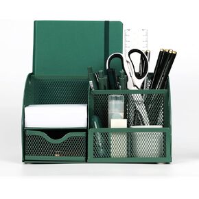 Metal Mesh Stationery Organizer Pen Holder Desk Organizer Pencil Holder Pencil Organizer Pen Pot Makeup Brush Organizer Cosmetic Organizer for Home School Office (Black)