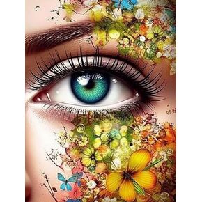 Diymood DIY 5D Diamond Art Painting Eye Kit for Adults - Diamond Art Flower | Full Drill Round Crafts | Crystal Embroidery Mosaic Picture | Beginner | Home Wall Decor | 30x40cm